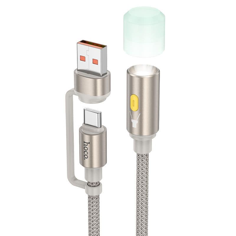 Hoco UA38B UA38C Cable Adapter USB-A Type-C to LED Light