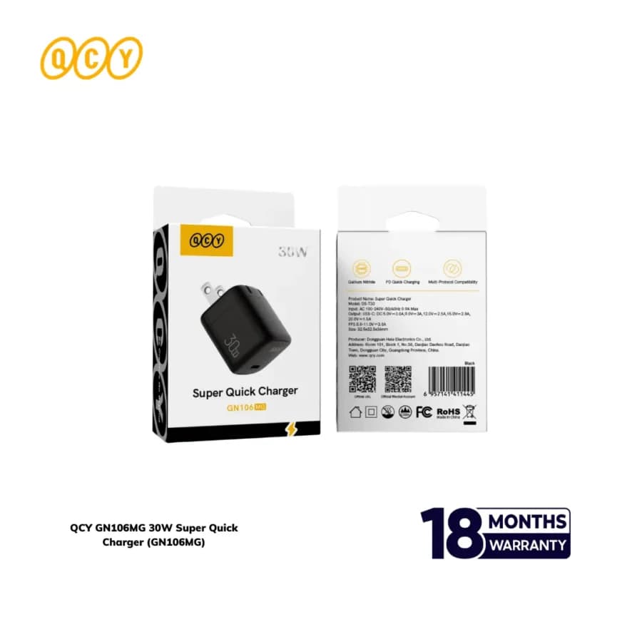 QCY GN106MG 30W PD Charger