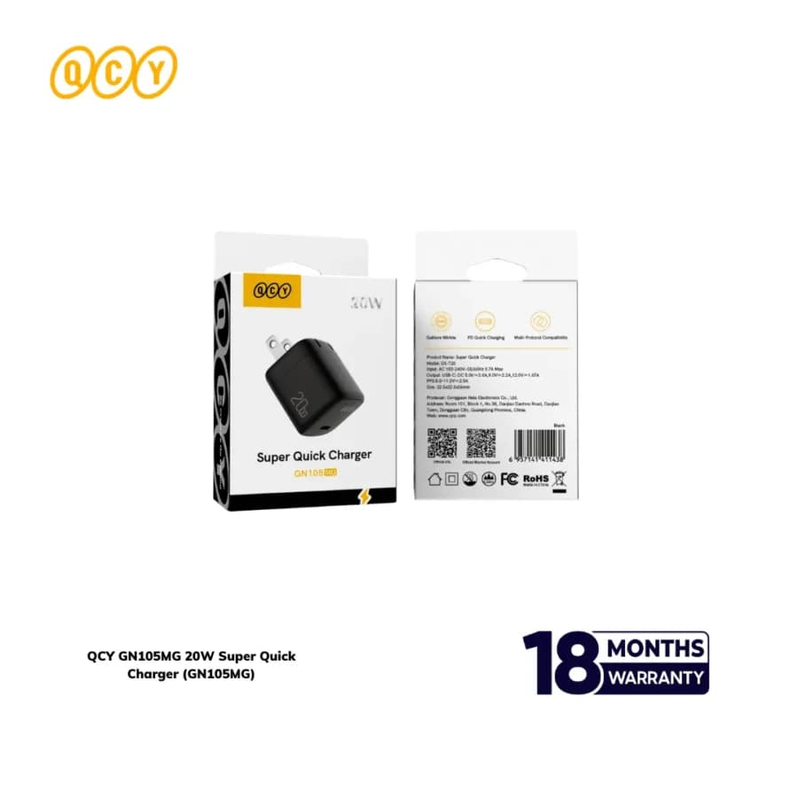 QCY GN105MG 20W Charger Adaptor